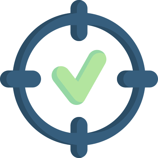 Focus target business and finance point icon