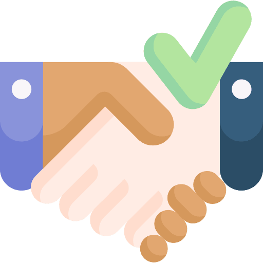 Handshake hands partner settlement icon