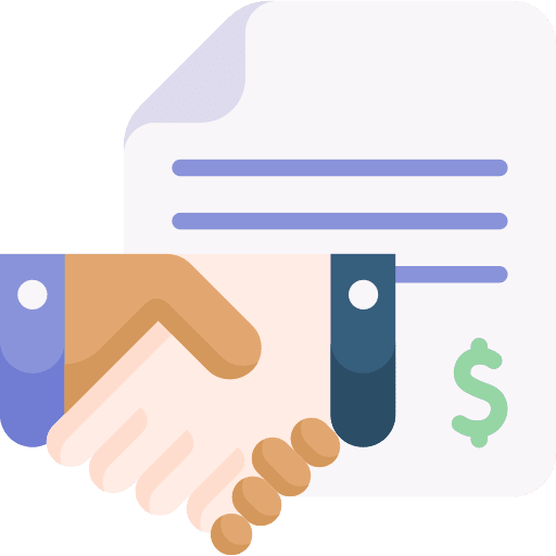 Contract acquisition business and finance document icon