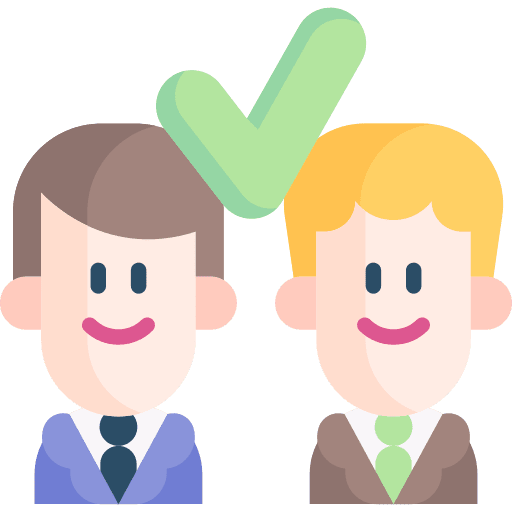 Cooperation check union caucasian icon