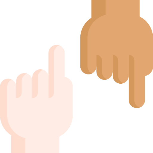 Direction hand targeting decision icon