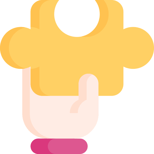 Puzzle piece hobbies and free time puzzle hand icon