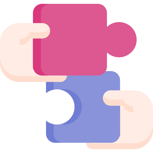 Puzzle pieces hands hobbies and free time hand icon