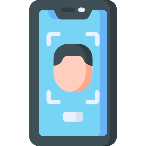 Face recognition face id smartphone mobile phone icon