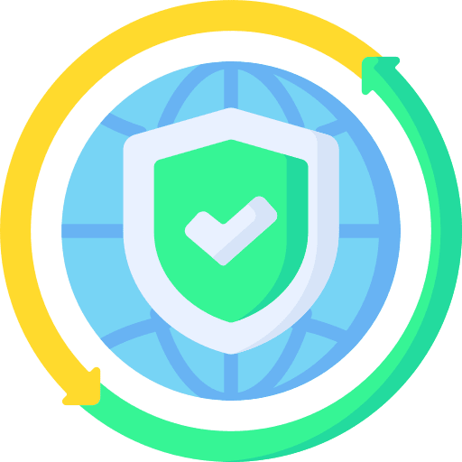 Internet shield internet check icon