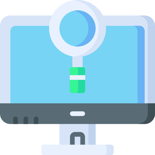 Monitoring monitoring loupe seo and web icon