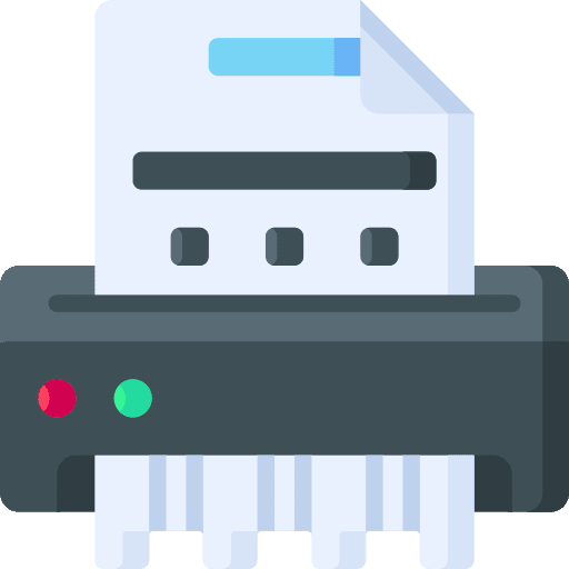 Paper shredder electronics documents file icon