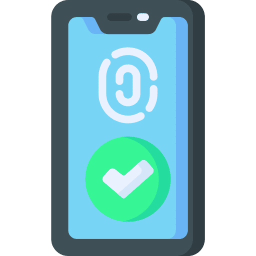 Fingerprint authentication electronics mobile phone icon