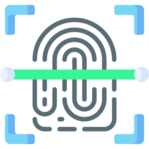 Fingerprint biometric identification security biometric recognition icon