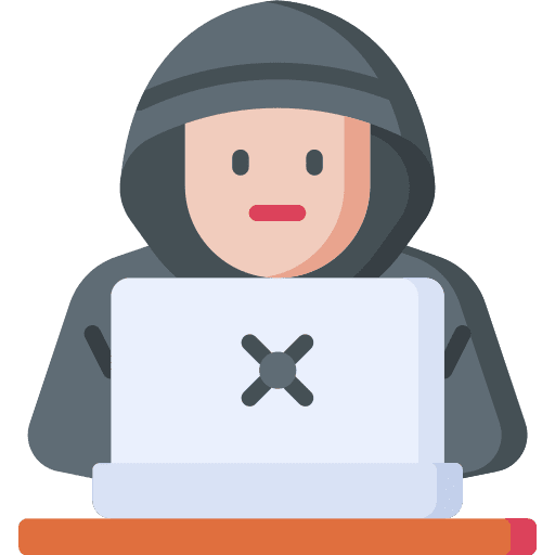 Hacker laptop spying professions and jobs icon