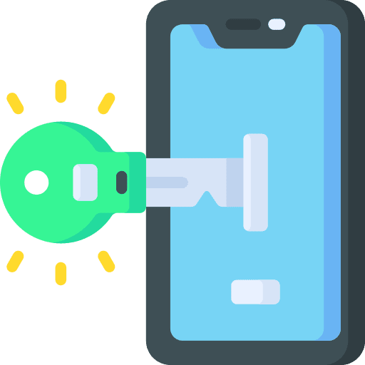 Key smartphone safety mobile phone icon