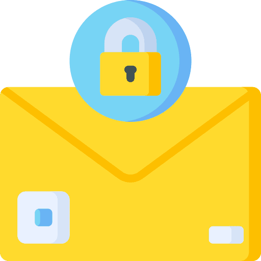 Message locked encripted mail icon