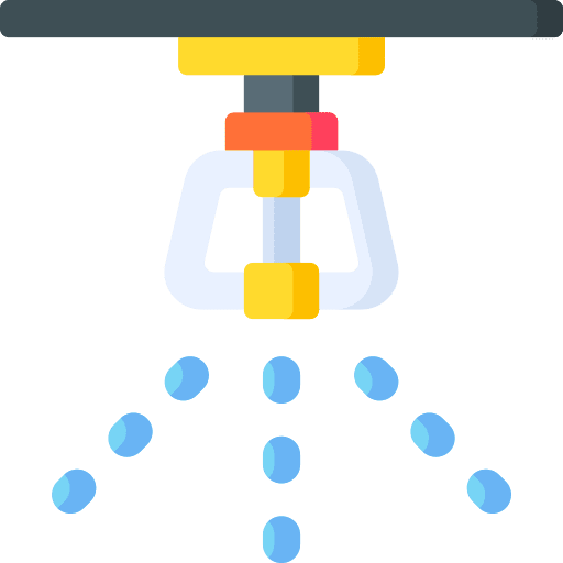 Sprinkler fire extinguisher sensor water icon
