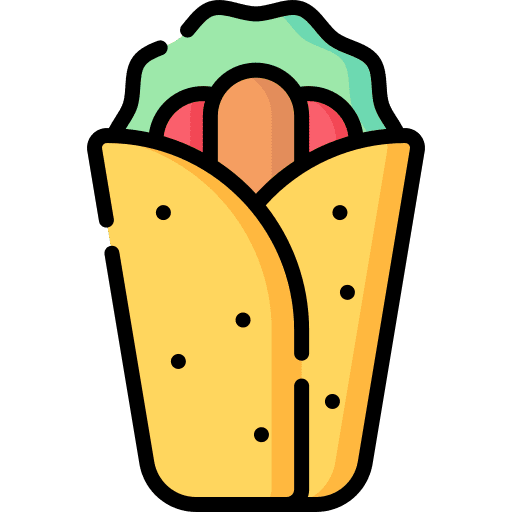 Burrito food and restaurant mexican corn icon
