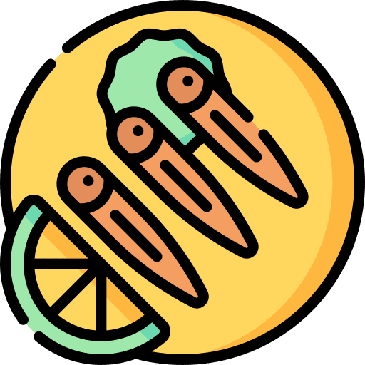 Small dried fish gastronomy dish food and restaurant icon