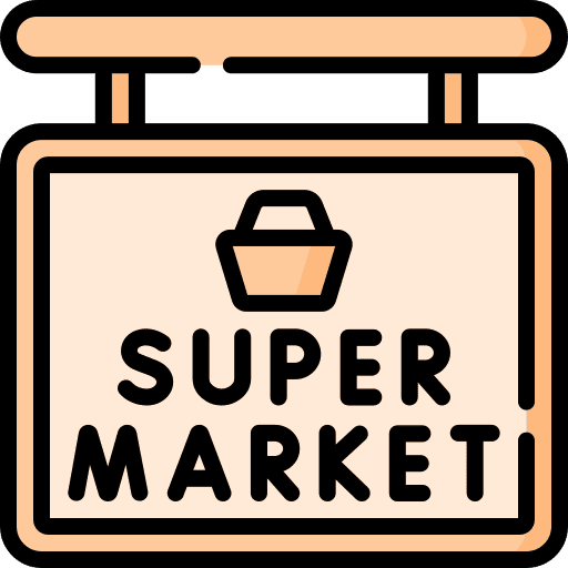 Supermarket commerce shopping store sign icon