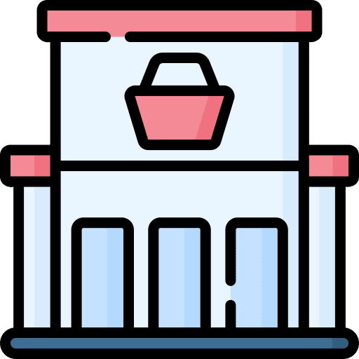 Supermarket market architecture and city shopping icon