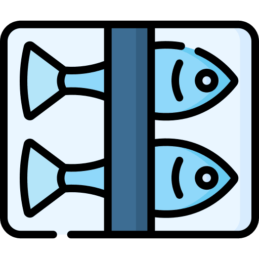 Fish food and restaurant supermarket fish icon