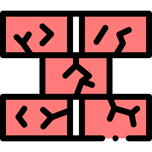 Brick buildings recycle broken icon