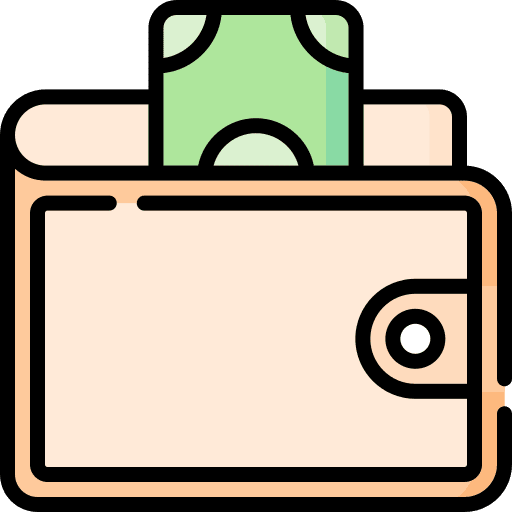Wallet business and finance card billfold icon