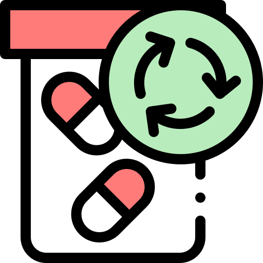 Drug ecology and environment bottle recycle icon