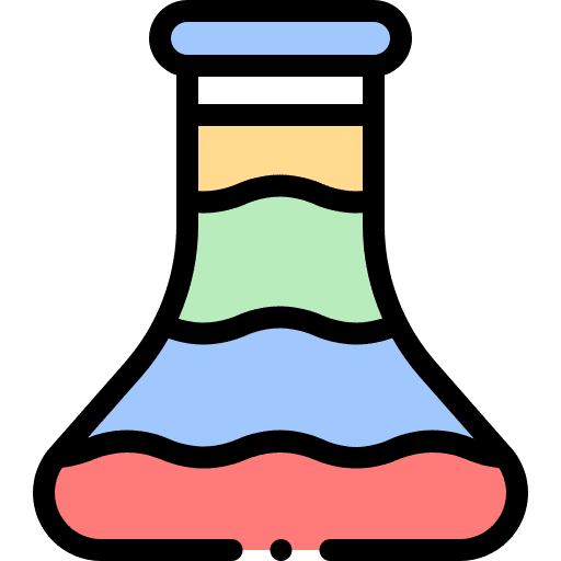 Chemical recycling flask lab icon