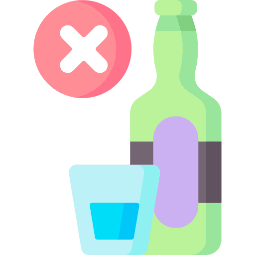 No drinking alcohol prohibition not allowed signaling icon