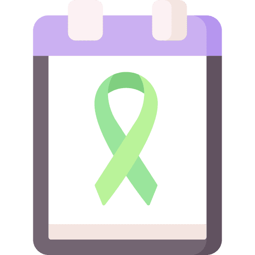 Awareness day campaign ribbon time and date icon