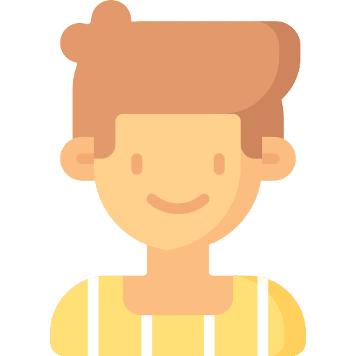 Patient man caucasian brown hair icon