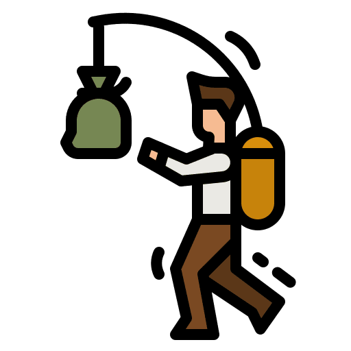 Motivation money business and finance trap icon