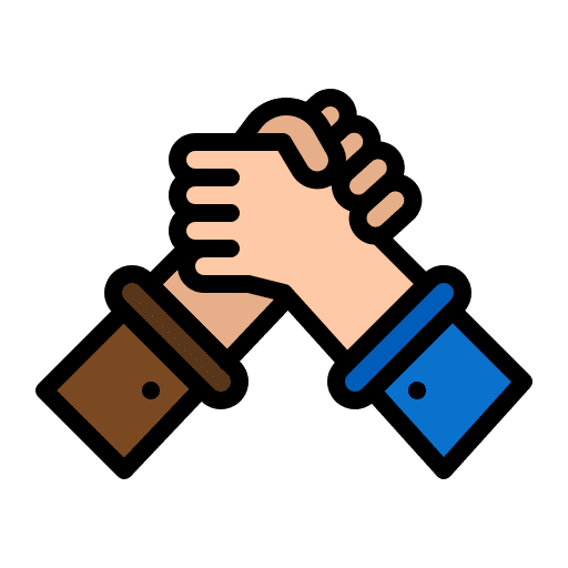 Partner hands and gestures trust partner icon