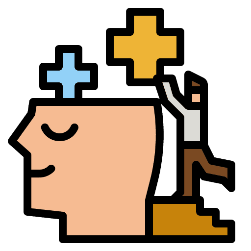 Positive attitude motivation plus tie icon