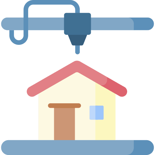 3d printer home building architecture icon