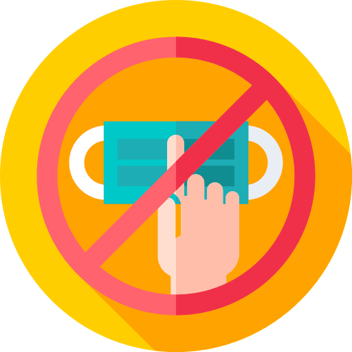 Dont touch healthcare and medical face mask dont touch face icon