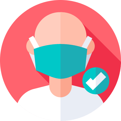 Face mask man medical mask correct icon
