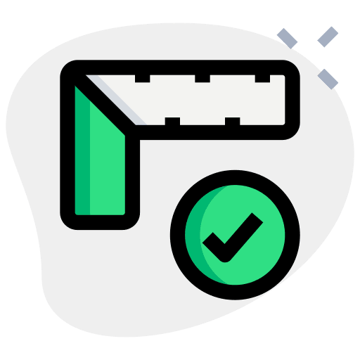Checked checked set square construction and tools icon