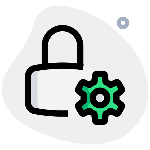 Locked settings mechanical cogwheel icon