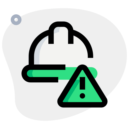 Warning construction helmet security icon