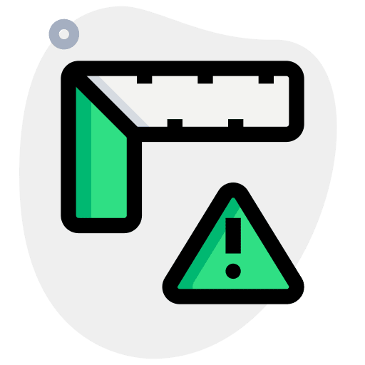 Alert geometry square ruler construction and tools icon