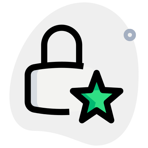 Starred locked starred padlock icon