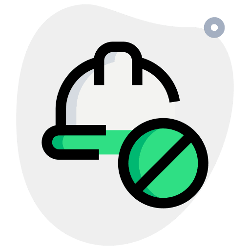 Banned equipment helmet protection icon