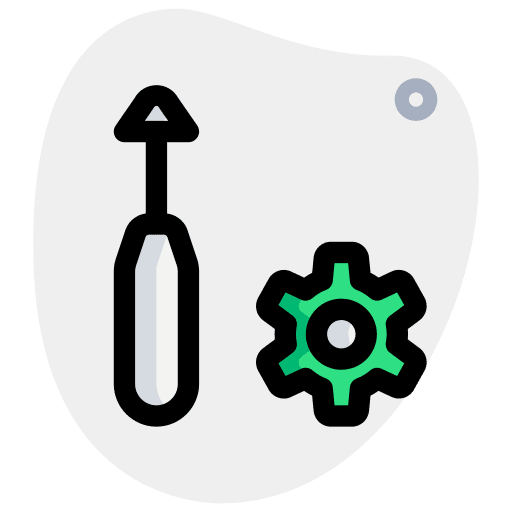 Gear tool construction and tools screwdriver icon