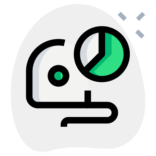 Graph measuring pie chart measure tape icon