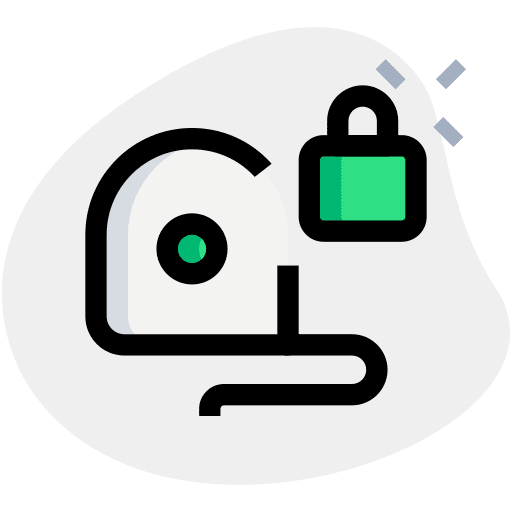 Locked mechanical measuring tape measure tape icon