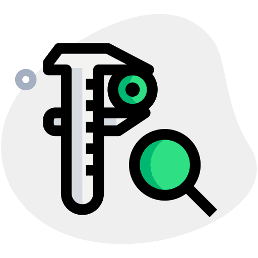 Search utensil vernier caliper measurement icon