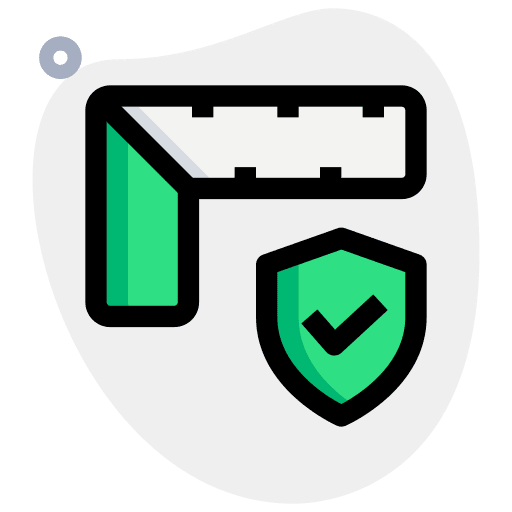 Guard measuring square ruler construction and tools icon