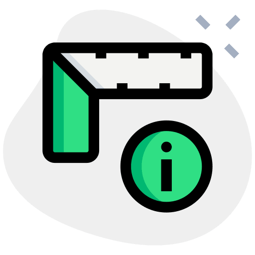 Info measuring square ruler education icon