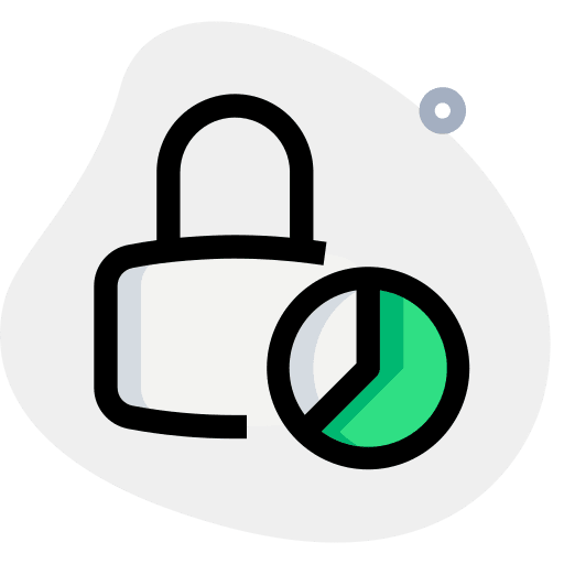 Pie chart password closed restricted icon