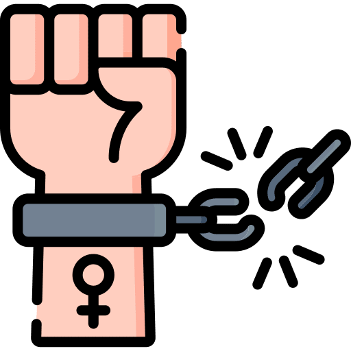 Freedom chain freedom woman icon