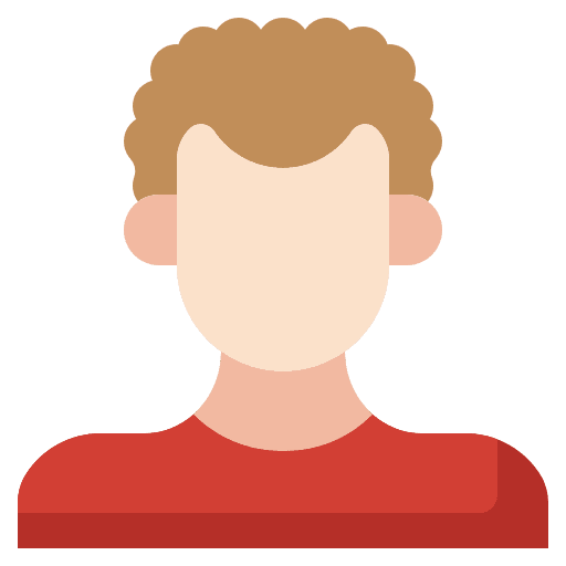 Curly hair caucasian user avatar icon